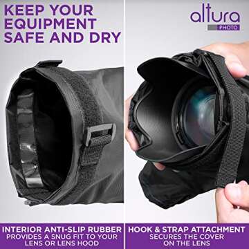 Altura Photo Professional Waterproof Camera Rain Cover for Canon Nikon Sony DSLR & Mirrorless Cameras and Lenses, Photography Camera Accessories