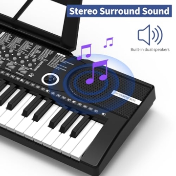61 Keys Keyboard Piano - Portable Digital Piano with Microphone and Stand