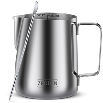 Milk Frothing Pitcher - Stainless Steel Latte Art Tool - 12oz, 20oz, 32oz