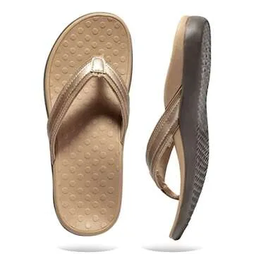 Women's Flip Flops with Arch Support,Best Orthopedic Sandals for Plantar Fasciatis Heel & Foot Pain
