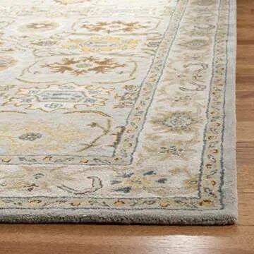 SAFAVIEH Heritage Collection Area Rug - 5' x 8', Light Grey & Grey, Handmade Traditional Oriental Wool, Ideal for High Traffic Areas in Living Room, Bedroom (HG734C)