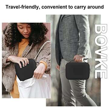 BOVKE Carrying Case for Sony ZV-1 / ZV-1F / ZV-1 II Vlog Digital Camera & Bluetooth Grip Vlogger Accessory Kit for Vlogging YouTube Live Video Streaming, Mesh Pocket for USB Cables Charger, Black