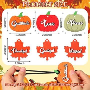 Fall Napkin Rings Set of 12 Thanksgiving Maple Leaf Pumpkin Napkin Ring Vintage Thanksgiving Gift Tags Wooden Autumn Napkin Holder for Autumn Thanksgiving Dinner Table Settings Table Decor (Irregular)