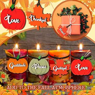 Fall Napkin Rings Set of 12 Thanksgiving Maple Leaf Pumpkin Napkin Ring Vintage Thanksgiving Gift Tags Wooden Autumn Napkin Holder for Autumn Thanksgiving Dinner Table Settings Table Decor (Irregular)