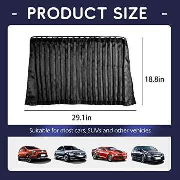 ZATOOTO Car Side Window Shades - Black 2 Pcs Privacy Magnetic Blinds Curtains - Sun Shades Blackout Window Covers for Family Baby Sleeping Camping Accessories