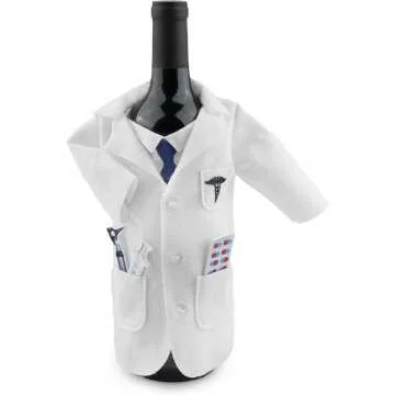 Wine Gifts for Doctors - Fun White Coat Wine Bag