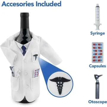 Wine Gifts for Doctors - Fun White Coat Wine Bag