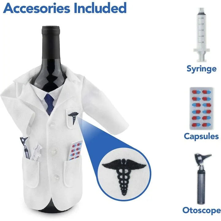 Wine Gifts for Doctors - Fun White Coat Wine Bag