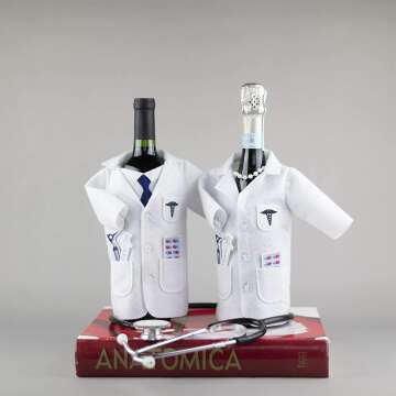 Wine Gifts for Doctors - Fun White Coat Wine Bag