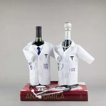 Wine Gifts for Doctors - Fun White Coat Wine Bag