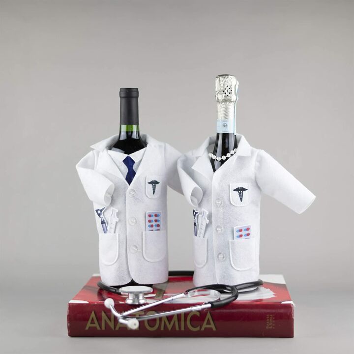 Wine Gifts for Doctors - Fun White Coat Wine Bag