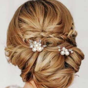 Elegant Casdre Pearl Bridal Hair Pins for Weddings