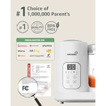 GROWNSY Baby Food Maker Steamer Blender Grinder BPA Free
