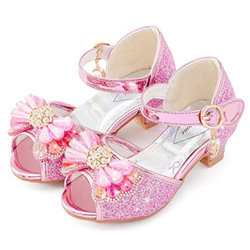Osinnme Christmas Sandals for Girls High Heel Wedding Princess Size 10 Little Girl Toddler Kids Dres...