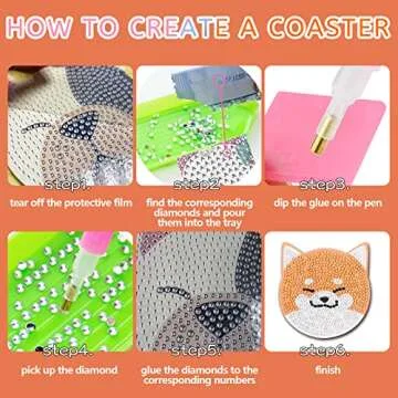 YLOLUL 10 Pcs Dog Shaped Diamond Painting Coasters Kits DIY Pet Dog with Holder for Beginners Adults and Kids Art Craft Supplies Gift