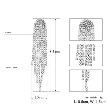 Mlouye Crystal Tassel Earrings for Weddings & Special Events