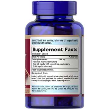 PTKOONN Puritan's Pride One A Day Cranberry - 120 Capsules Supports Urinary Health