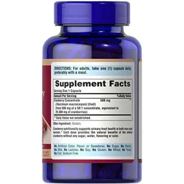 PTKOONN Puritan's Pride One A Day Cranberry - 120 Capsules Supports Urinary Health