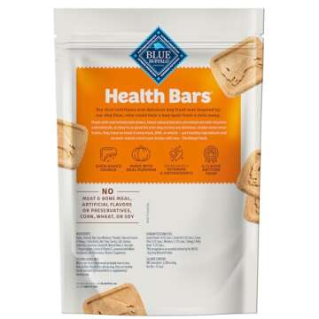 Blue Buffalo Health Bars Crunchy Dog Biscuits, Oven-Baked With Natural Ingredients, Pumpkin & Cinnamon, 16-oz Bag