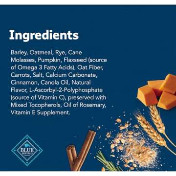 Blue Buffalo Health Bars Crunchy Dog Biscuits, Oven-Baked With Natural Ingredients, Pumpkin & Cinnamon, 16-oz Bag