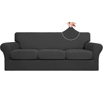 Easy-Going 4 Pieces Stretch Soft Couch Cover for Dogs - Washable Sofa Slipcover for 3 Separate Cushi...