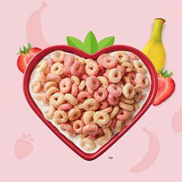 Strawberry Banana Cheerios Heart Healthy Cereal, Gluten Free Cereal With Whole Grain Oats, 19 OZ Family Size