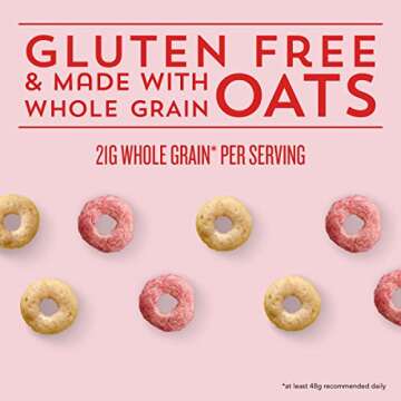 Strawberry Banana Cheerios Heart Healthy Cereal, Gluten Free Cereal With Whole Grain Oats, 19 OZ Family Size