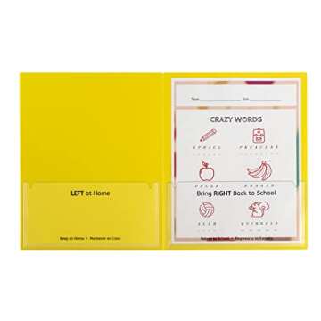 C-Line Classroom Connector School-to-Home Folders, Yellow, 25 per Box (32006)