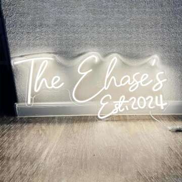 YSMNDE Custom Neon Signs, Personalized Name Neon Light, Dimmable LED Neon Sign for Home Bedroom Wall Decor, Birthday, Wedding, Festival Gift, Party, Bar, Salon, Company Logo (Optional 20" to 55")