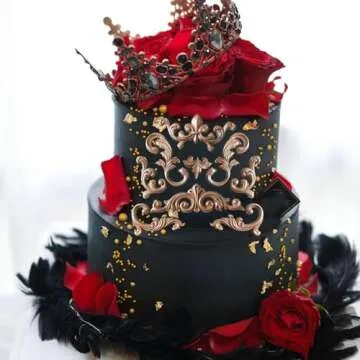 YANQINMS Baroque Fondant Mold Curlicues Scroll Lace Silicone Molds Filigree Mold 3D Sculpted For Sugar Cake Decorating Cupcake Topper Candy Chocolate Gum Paste Polymer Clay