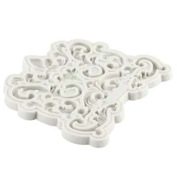 YANQINMS Baroque Fondant Mold Curlicues Scroll Lace Silicone Molds Filigree Mold 3D Sculpted For Sugar Cake Decorating Cupcake Topper Candy Chocolate Gum Paste Polymer Clay