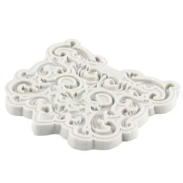YANQINMS Baroque Fondant Mold Curlicues Scroll Lace Silicone Molds Filigree Mold 3D Sculpted For Sugar Cake Decorating Cupcake Topper Candy Chocolate Gum Paste Polymer Clay