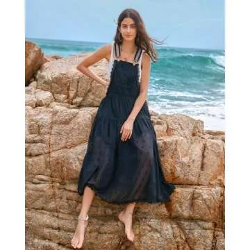 Gacaky Floral Embroidered Summer Maxi Dress for Women