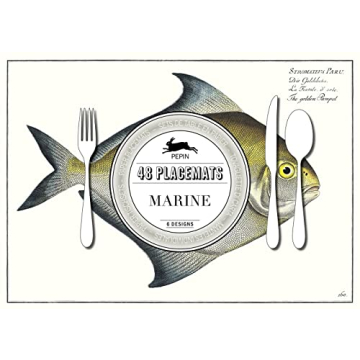 Marine Paper Placemat Pad - Elegant Multilingual Design for Dining & Art Projects