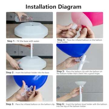 SANERYI Balloon Arch Kit 8.2 ft High and 5 ft High Free Bending Shape Deformation Balloon Column Stand Irregular Independent Suspended Standing Shaped Balloon Arch Support Water-Filled Base