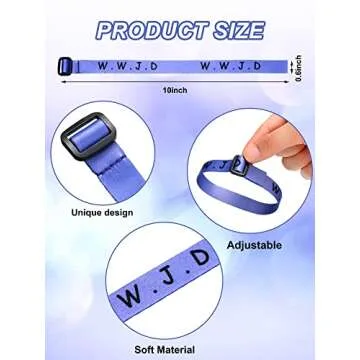 Juinte 100 Pcs WWJD Bracelets What Would Jesus Do Bracelets Webbing Jesus Religious Christian Wristbands 10 Colors Woven Wristbands for Women Men Kids(Vivid Color)