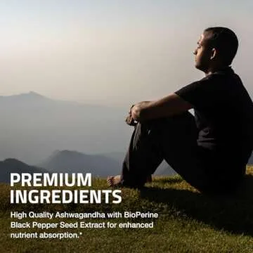 Bronson Ashwagandha Extra Strength Stress & Mood Support with BioPerine - Non GMO Formula, 90 Vegetarian Capsules