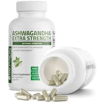 Bronson Ashwagandha Extra Strength Stress & Mood Support with BioPerine - Non GMO Formula, 90 Vegetarian Capsules