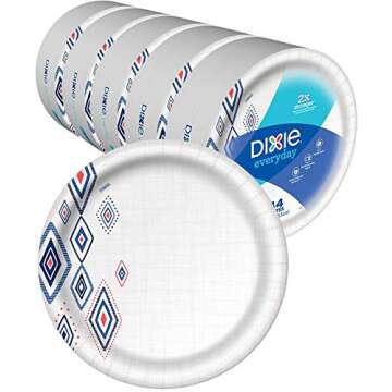 Dixie Large Paper Plates, 10 Inch, 220 Count, 2X Stronger*, Microwave-Safe, Soak-Proof, Cut Resistan...