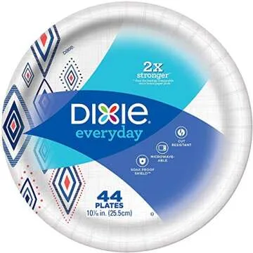 Dixie Large Paper Plates, 10 Inch, 220 Count, 2X Stronger*, Microwave-Safe, Soak-Proof, Cut Resistant, Disposable Plates For Everyday Breakfast, Lunch, & Dinner Meals