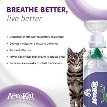 Aerokat Feline Aerosol Chamber Inhaler with Flo-Vu Indicator - Best for Cats and Kittens