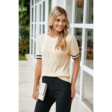 Arach&Cloz Women's Crochet Summer Sweater - Casual & Dressy