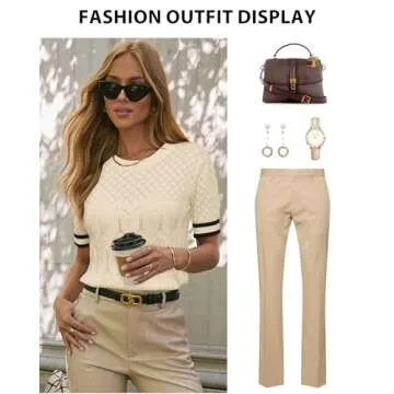 Arach&Cloz Women's Crochet Summer Sweater - Casual & Dressy