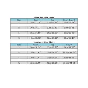 Nesyd Women's 2 Pieces Sports Bra Leggings Set Yoga Suit Activewear Workout Tracksuits Athletic Gym Sportswear Fitness Running Jogging Outfits Exercise Clothes (Black, Medium)