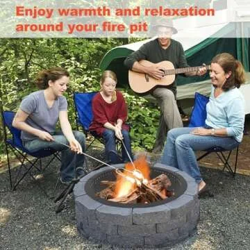 Koutemie Outdoor Smokeless Fire Pit Ring Liner 35-Inch Outer/31-Inch Inner Diameter, Heavy Duty Solid Metal Steel Round Firepit Rim Insert for Outside DIY Campfire Ring Above or In-Ground, Black