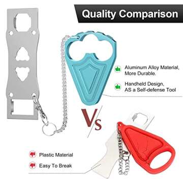 Portable Door Lock for Hotel Door Safety- Metal Hotel Door Locks for Travelers Security-Travel Door Lock Latches & Bolts for Additional Safety Prevent Unauthorized Entry, Blue