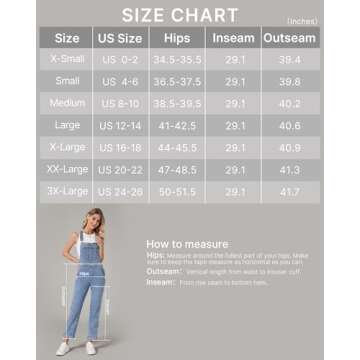 LookbookStore Casual Stretch Denim Bib Summer Overalls Jeans Pants Jumpsuits Comfy Bib Overalls for Women's Overalls Summer Overalls 2024 Denim Jumpsuits Size M Size 8 10