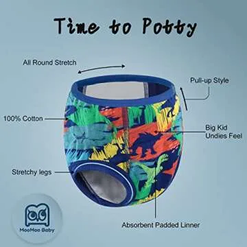 MooMoo Baby Potty Training Underwear 10 Packs Cotton 3T