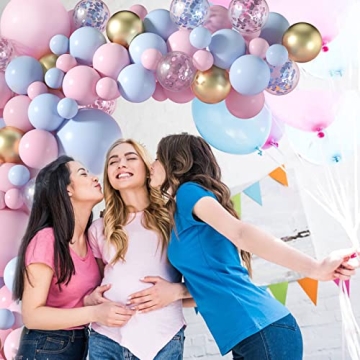 Janinus Pink Blue Balloon Arch Kit for Gender Reveal