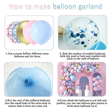 Janinus Pink Blue Balloon Arch Kit for Gender Reveal